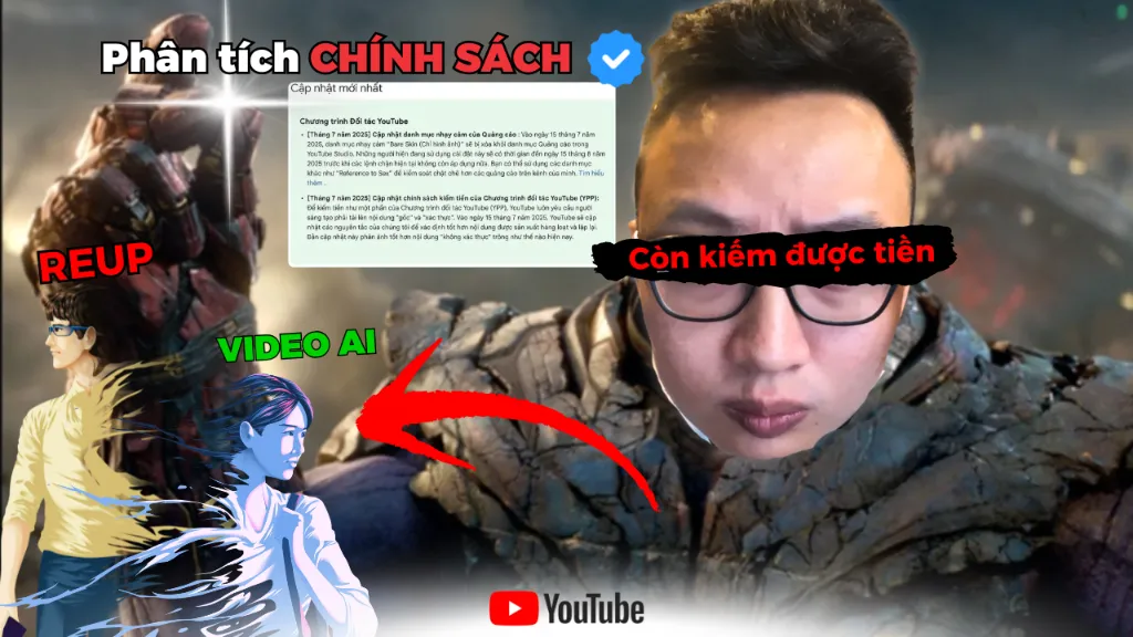 Thông báo chính thức từ YouTube về việc cập nhật chính sách trong Chương trình Đối tác YouTube